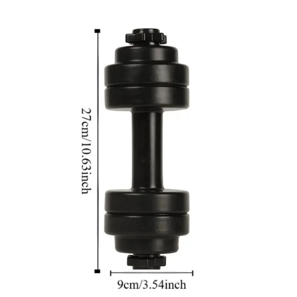 plastic dumbbells with water