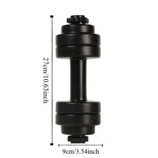 plastic dumbbells with water